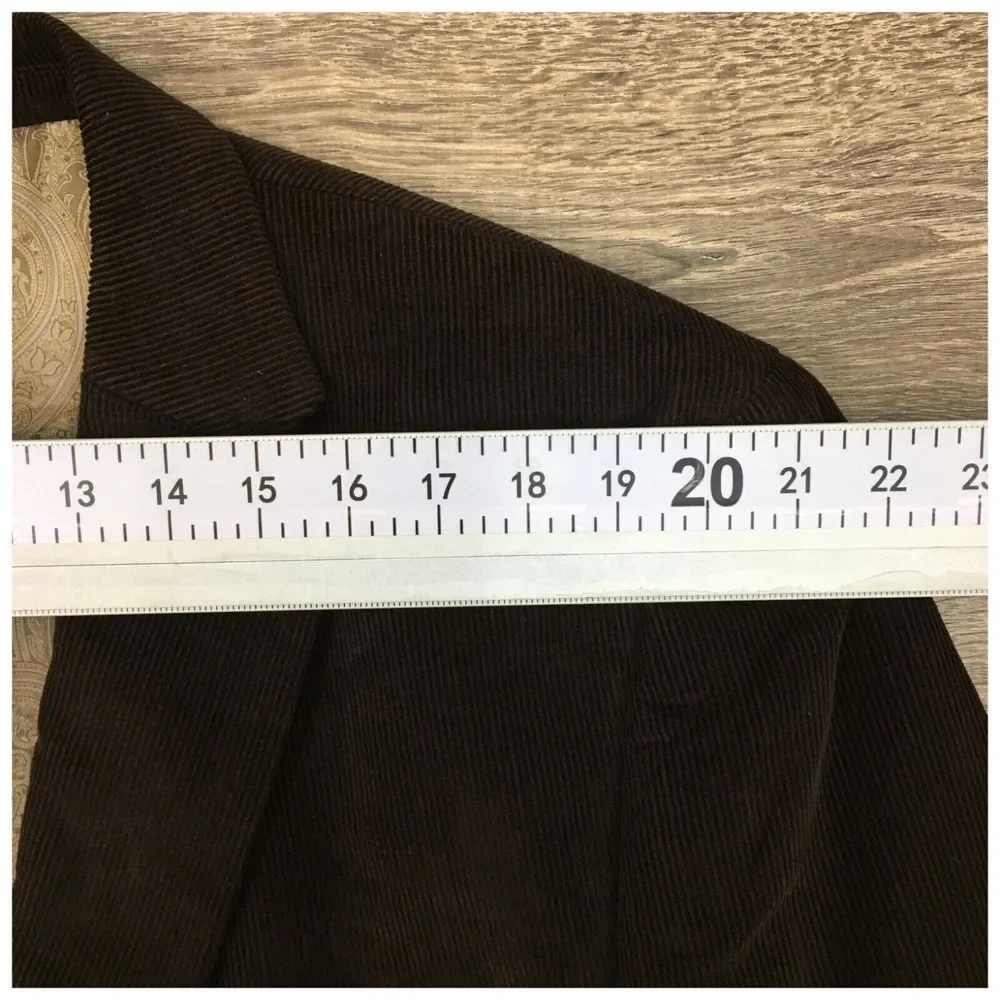 Chaps Mens Blazer Sport Coat Two Button‎ Casual Jacket Size 48R Corduroy Suit